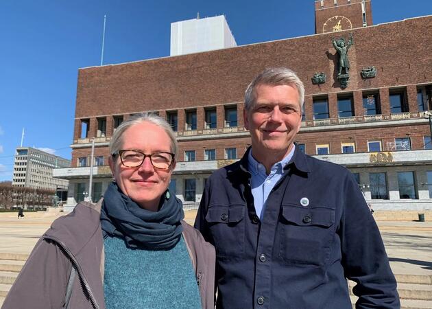 Forhandlingsleder Marianne Lange Krogh og nestleder Bård Eirik Ruud i forhandlingsutvalget Unio Oslo kommune